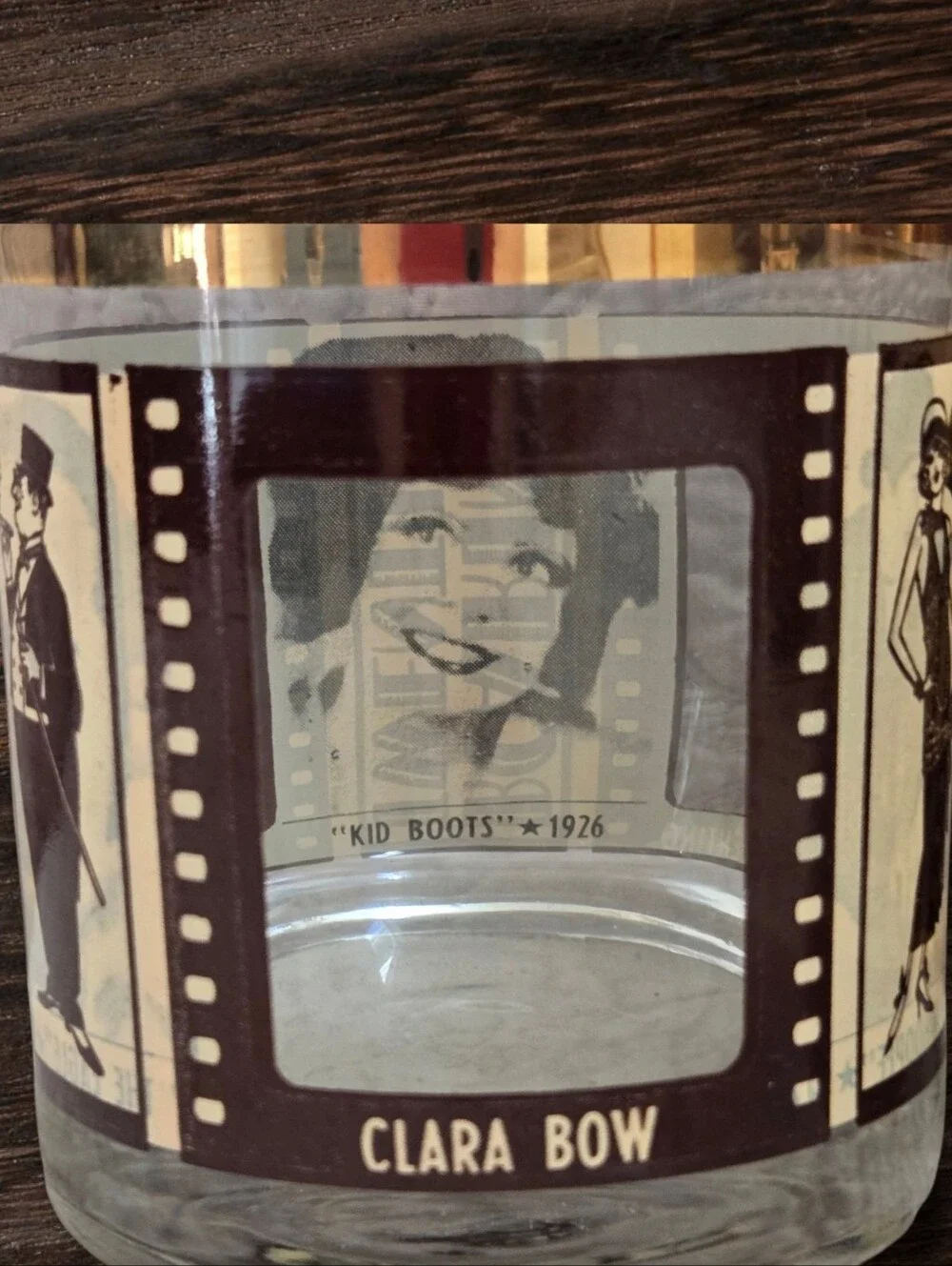 Vintage Houze Art Roaring Twenties Peek-a-boo low ball glasses Set of FOUR